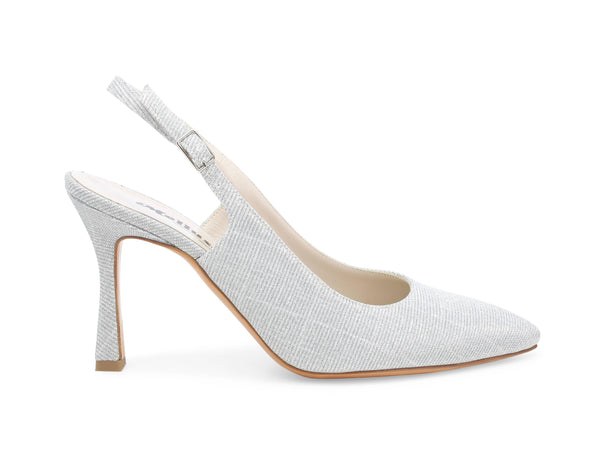 Melluso elegante décolleté slingback tessuto argento D164D-224367